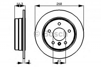BOSCH 0986479b36 -  ТОРМОЗНОЙ ДИСК