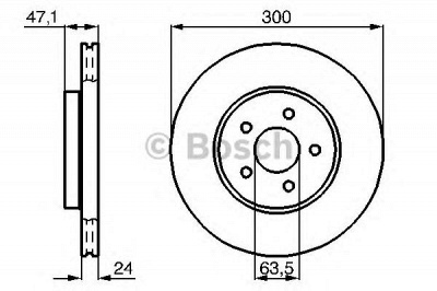 BOSCH 0986479b44 -  Диск тормозной вентилируемый
