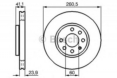 BOSCH 0986479b46 -  Диск тормозной вентилируемый