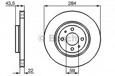 BOSCH 0986479b49 -  Диск тормозной вентилируемый