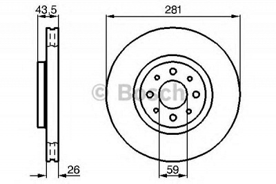 BOSCH 0986479b52 -  Диск тормозной вентилируемый