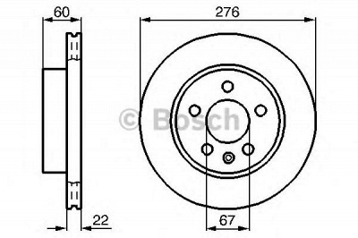 BOSCH 0986479b53 -  Диск тормозной вентилируемый