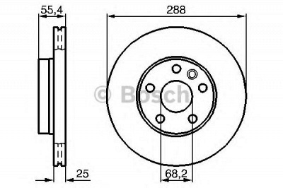 BOSCH 0986479b57 -  Диск тормозной вентилируемый