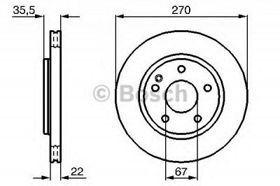 BOSCH 0986479b67 -  Диск тормозной вентилируемый