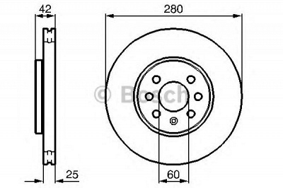 BOSCH 0986479b68 -  Диск тормозной вентилируемый