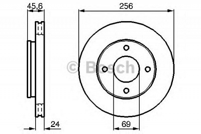 BOSCH 0986479b83 -  Диск тормозной вентилируемый