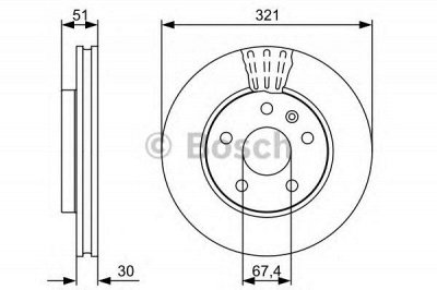BOSCH 0986479c16 -  Диск тормозной вентилируемый