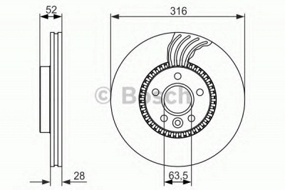 BOSCH 0986479c19 -  Диск тормозной вентилируемый