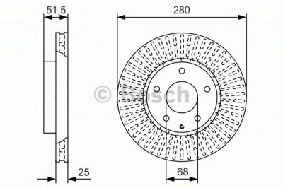 BOSCH 0986479c36 -  Диск тормозной вентилируемый