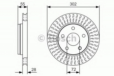 BOSCH 0986479c38 -  Диск тормозной вентилируемый