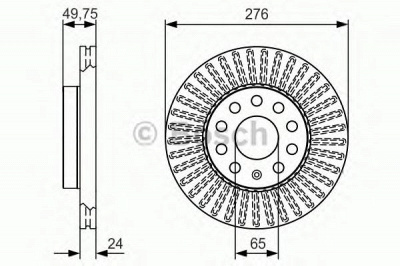 BOSCH 0986479c47 -  Диск тормозной вентилируемый