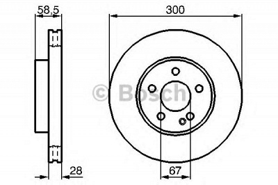 BOSCH 0986479c50 -  Диск тормозной вентилируемый