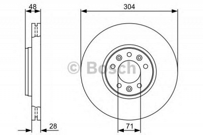 BOSCH 0986479c53 -  Диск тормозной вентилируемый