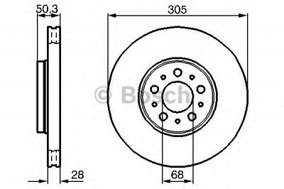 BOSCH 0986479c59 -  Диск тормозной вентилируемый