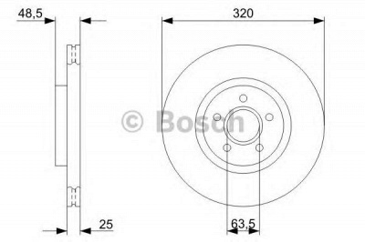 BOSCH 0986479c75 -  Диск тормозной вентилируемый