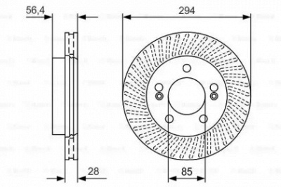 BOSCH 0986479d32 -  Диск тормозной вентилируемый