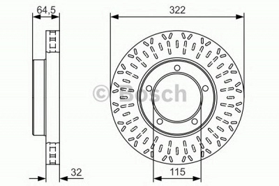 BOSCH 0986479t23 -  Диск тормозной вентилируемый