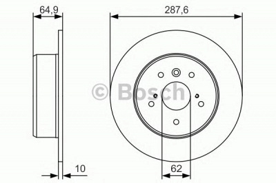 BOSCH 0986479t69 -  Диск тормозной
