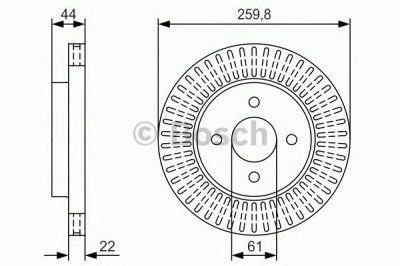 BOSCH 0986479u02 -  Диск тормозной вентилируемый