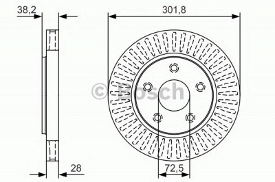 BOSCH 0986479u45 -  Диск тормозной вентилируемый