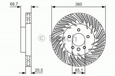 BOSCH 0986479v03 -  Диск тормозной вентилируемый