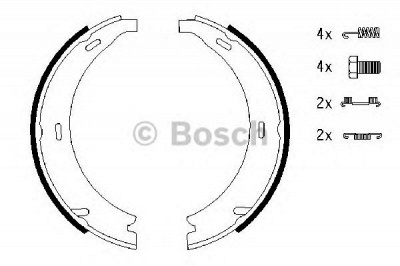 BOSCH 0986487543 -  Комплект тормозных колодок, стояночная тормозная система