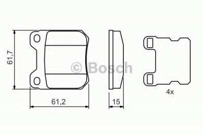 BOSCH 0986490500 -  Комплект тормозных колодок, дисковый тормоз