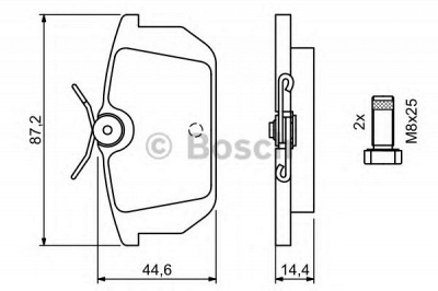 BOSCH 0986491030 -  Комплект тормозных колодок, дисковый тормоз