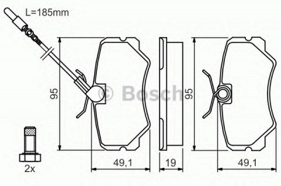 BOSCH 0986492090 -  Комплект тормозных колодок, дисковый тормоз