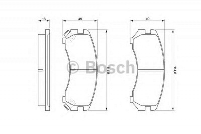 BOSCH 0986493450 -  Комплект тормозных колодок, дисковый тормоз
