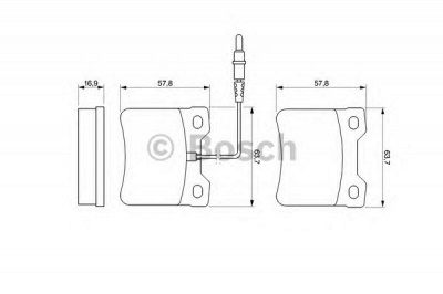 BOSCH 0986494000 -  Комплект тормозных колодок, дисковый тормоз