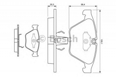 BOSCH 0986494036 -  Комплект тормозных колодок, дисковый тормоз