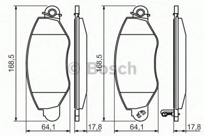 BOSCH 0986494037 -  Комплект тормозных колодок, дисковый тормоз