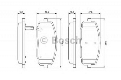 BOSCH 0986494064 -  Комплект тормозных колодок, дисковый тормоз