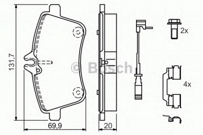 BOSCH 0986494085 -  Комплект тормозных колодок, дисковый тормоз