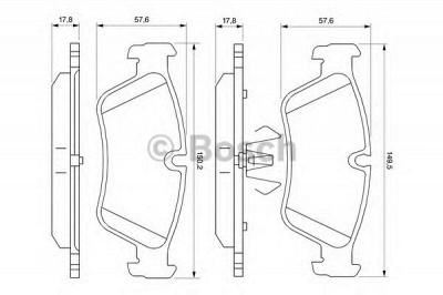 BOSCH 0986494096 -  Комплект тормозных колодок, дисковый тормоз