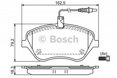 BOSCH 0986494098 -  Комплект тормозных колодок, дисковый тормоз