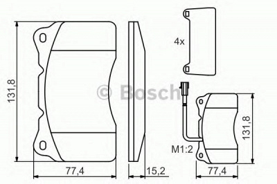 BOSCH 0986494131 -  Комплект тормозных колодок, дисковый тормоз