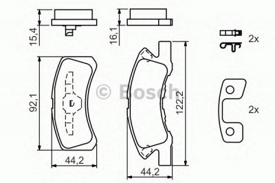 BOSCH 0986494134 -  Комплект тормозных колодок, дисковый тормоз