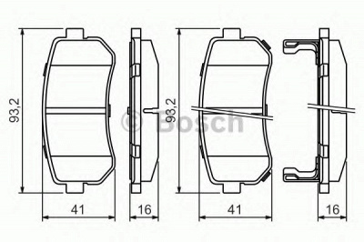 BOSCH 0986494140 -  Комплект тормозных колодок, дисковый тормоз