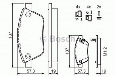 BOSCH 0986494157 -  Комплект тормозных колодок, дисковый тормоз