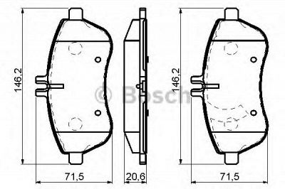 BOSCH 0986494161 -  Комплект тормозных колодок, дисковый тормоз