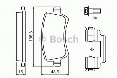 BOSCH 0986494213 -  Комплект тормозных колодок, дисковый тормоз