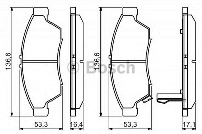 BOSCH 0986494238 -  Комплект тормозных колодок, дисковый тормоз