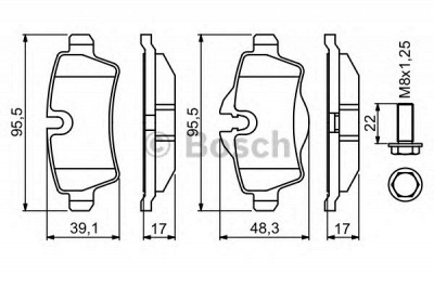 BOSCH 0986494242 -  Комплект тормозных колодок, дисковый тормоз