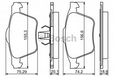 BOSCH 0986494245 -  Комплект тормозных колодок, дисковый тормоз