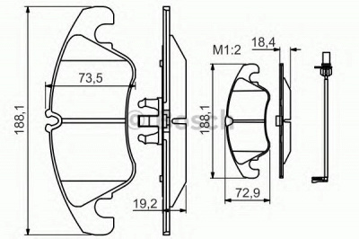 BOSCH 0986494259 -  Комплект тормозных колодок, дисковый тормоз