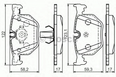 BOSCH 0986494286 -  Комплект тормозных колодок, дисковый тормоз