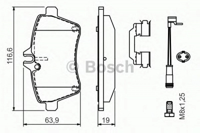 BOSCH 0986494290 -  Комплект тормозных колодок, дисковый тормоз