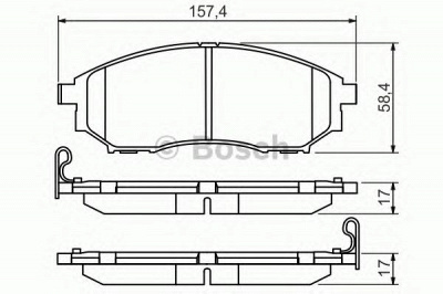 BOSCH 0986494295 -  Комплект тормозных колодок, дисковый тормоз